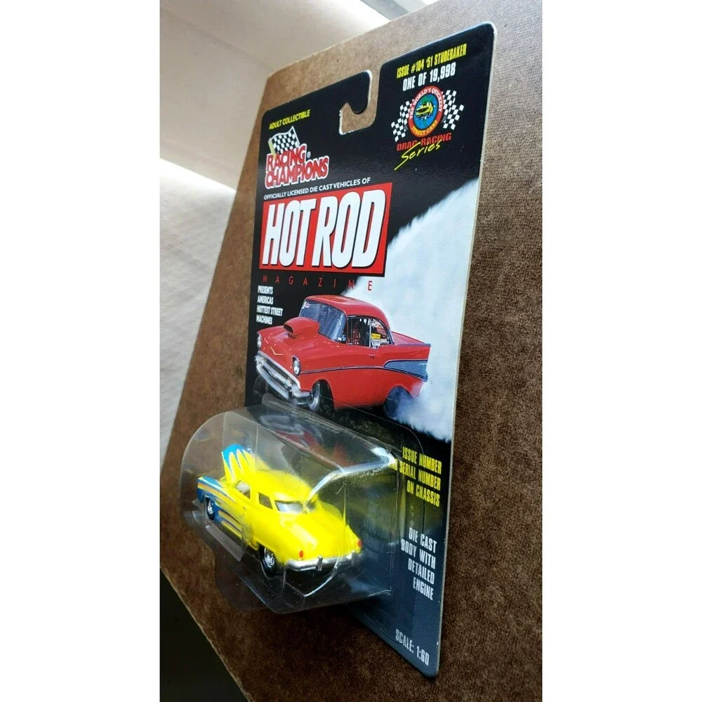 1998 Racing Champions 51 STUDEBAKER Yellow DRAG RACING SERIES 1:60 Scale 1/19998